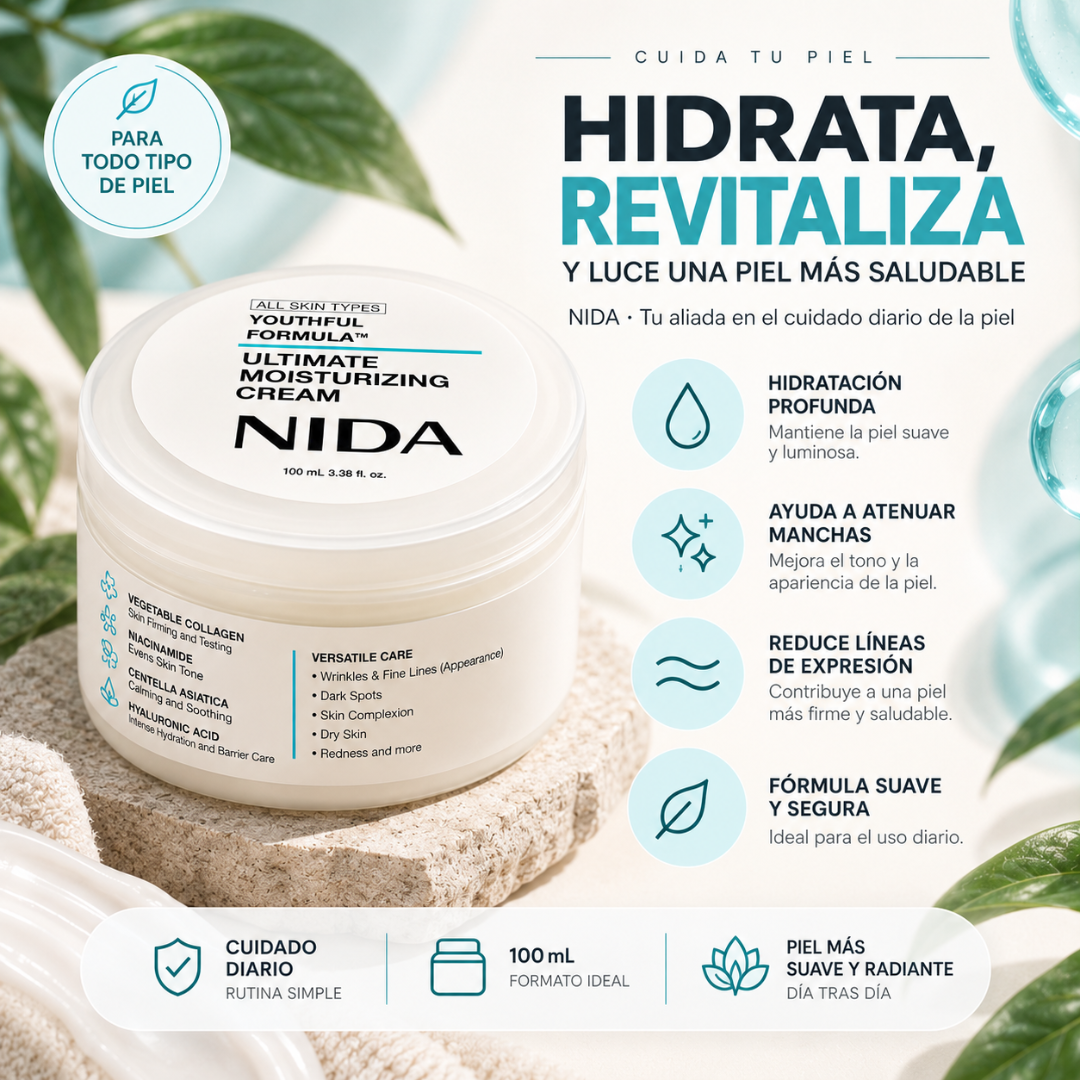 CREMA NIDA™ | Cuidado Intensivo para una Piel Más Suave y Renovada