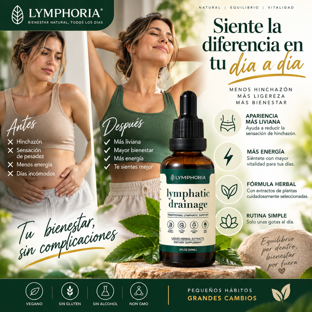 LYMPHORIA™ | Gotas Herbales para el Bienestar Linfático y una Sensación de Ligereza