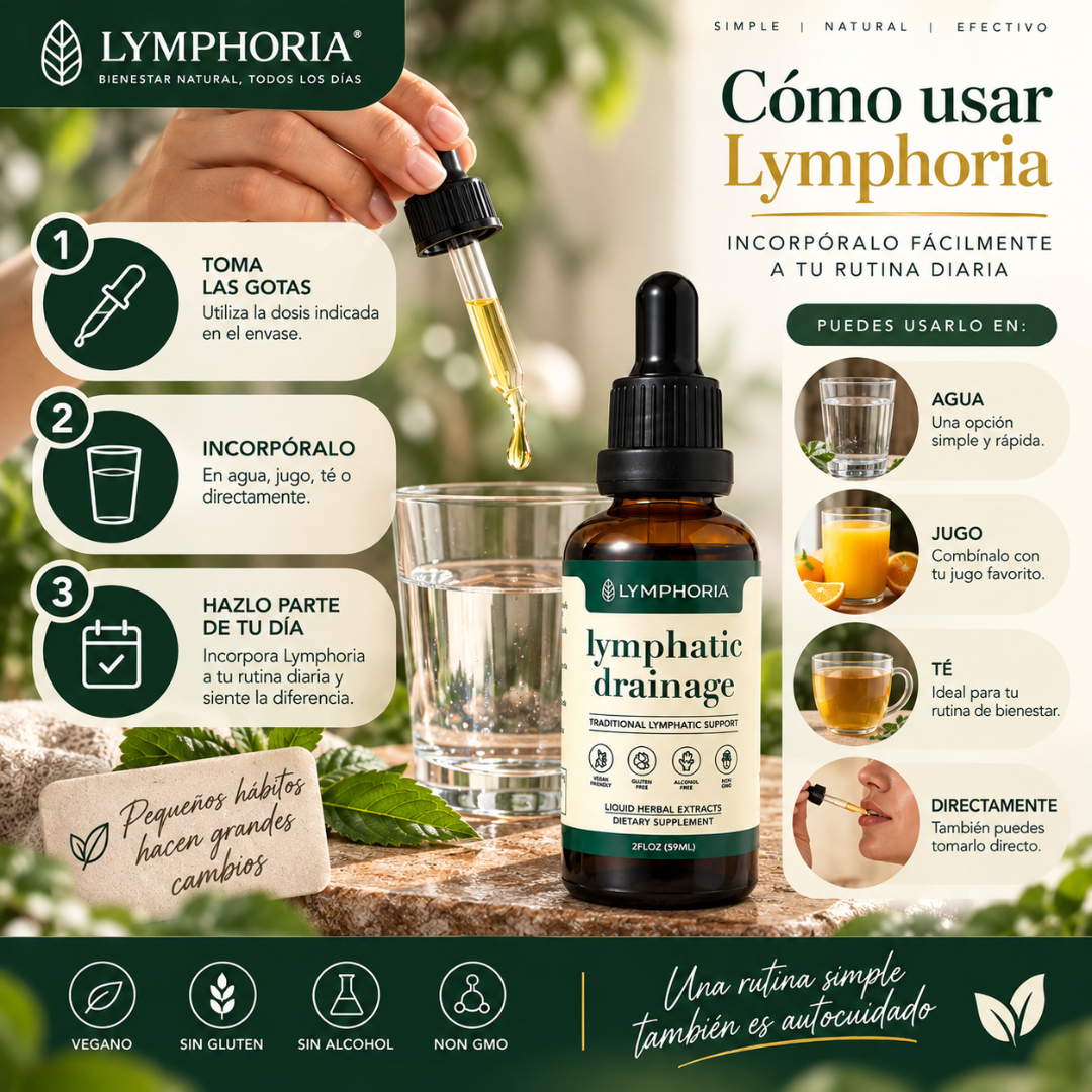LYMPHORIA™ | Gotas Herbales para el Bienestar Linfático y una Sensación de Ligereza